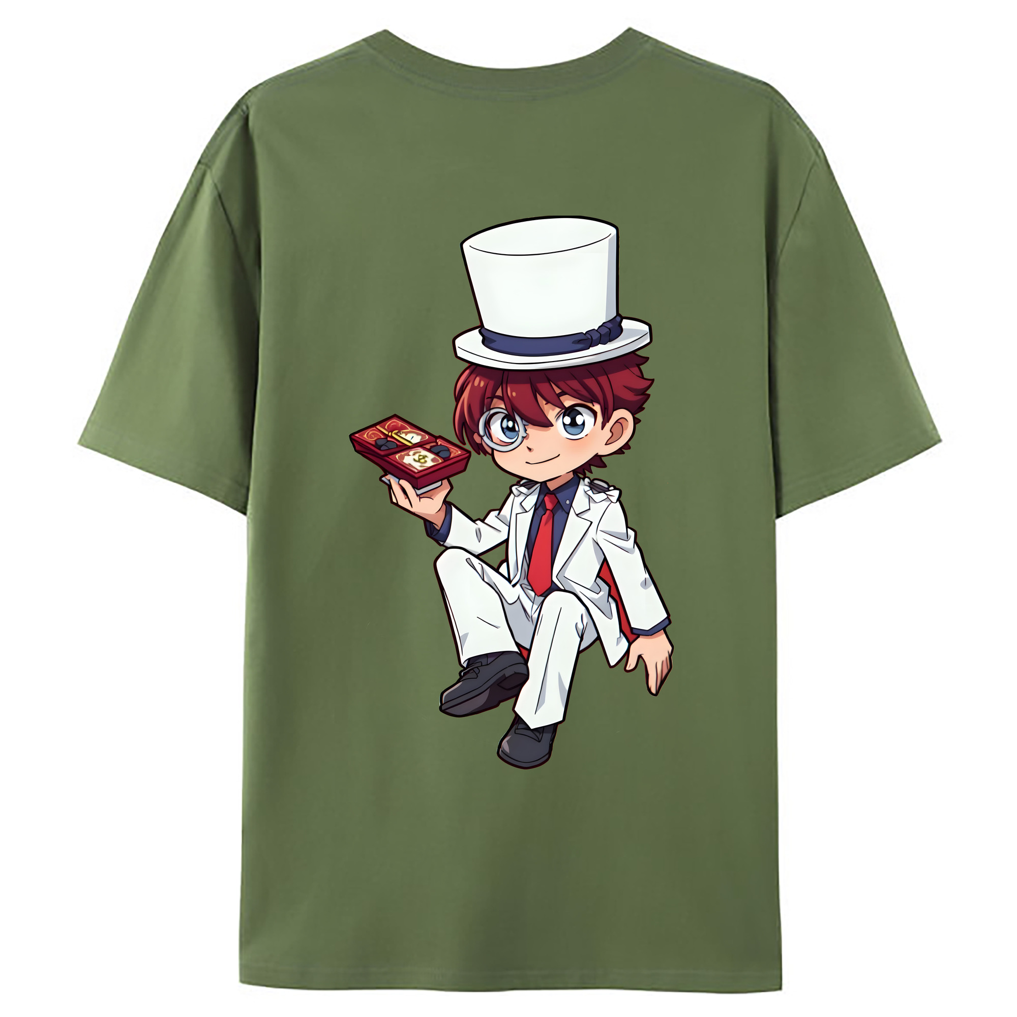 （画像用） 名探偵コナン くろば かいと Detective Conan Kuroba Kaito 綿100％ メンズ半袖Tシャツ（バックプリント） 通気性